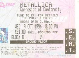 Metallica The Point Theatre Dublin 1996 Repro Concert