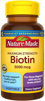 If you take large doses, the excess will be eliminated through. Amazon Com Nature Made Biotin Softgel 5000 Mcg 50 Count Packaging May Vary Health Personal Care