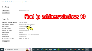 how to find my ip address windows 10