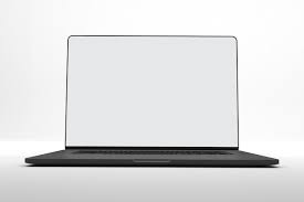 laptop full screen front side isolated