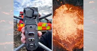 fly a drone into a volcano