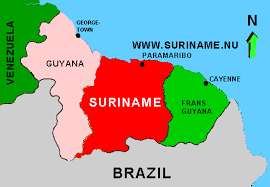 Where is suriname located geographically? Landkaart Van Suriname
