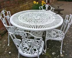 Rustic Green Cast Iron Table Set For