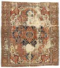 distressed antique persian serapi rug 74951