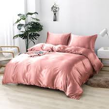 Apricot Pink Silky Summer Bedding Sets