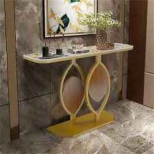 Metal Frame Marble Console Table Sy