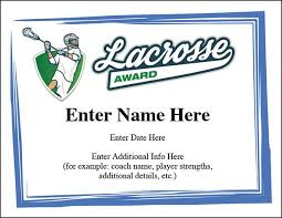 Lacrosse Certificates Templates Certificate Templates