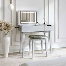 selena grey dressing table with flip
