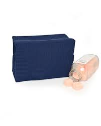 waffle weave cosmetic case navy at