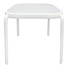 white outdoor square end table 16
