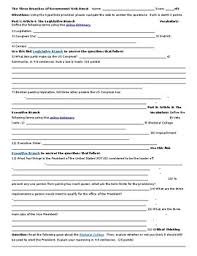 Icivics worksheet p 2 answers. The Three Branches Of Government Web Quest Key Tpt