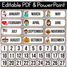 Editable Birthday Display Editable Birthday Chart Farmhouse Classroom Decor