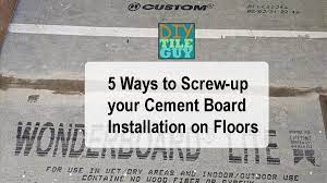 cement board installation on floors 5