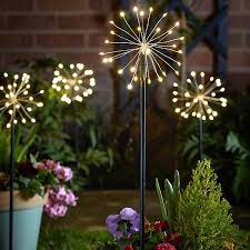Set Of 4 Starburst Garden Stake Lights