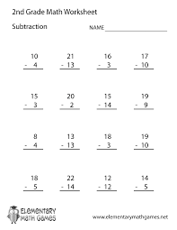 second grade subtraction worksheet