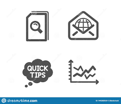 Search Files Web Mail And Quick Tips Icons Diagram Chart