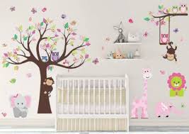 Wall Decals Stickers Pink Jungle Animal