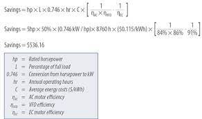 calculation key for ec motor efficiency