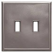 Classic Screwless Double Toggle Switch Plate Cover Brushed Nickel Questech