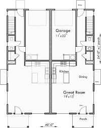 608 Duplex House Plan With Rear Garage