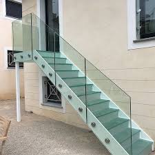 Outdoor Steel Stair Glass Steps Glass
