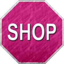 Shop With Pink Metal Novelty Stop Sign Bs 401