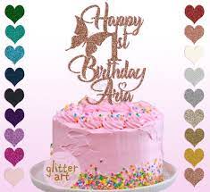 Happy Birthday Cake 1st Birthday Aria Art gambar png