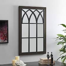 Rustic Arched Metal Window Mirror Wall