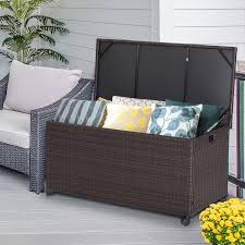 Outdoor Wicker Storage Box With