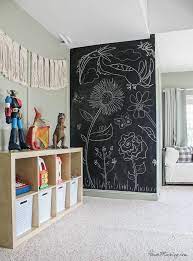 Sage Playroom With Tropical Mural