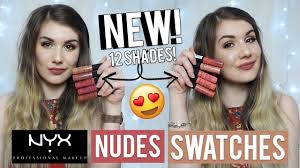 Here are all the new nyx matte eyeshadow i picked up from ulta. Nyx New Nudes Soft Matte Lip Creams Swatches Missbeautyemily Youtube