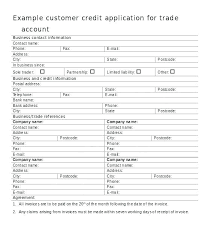Free Business Credit Application Template