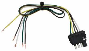 This plug is found on small boat, utility, jet ski, snowmobile and small camper trailers where right turn/brake, left turn/brake, tail/marker lights and. Wesbar Wishbone Wiring Harness With 4 Pole Flat Trailer Connector Trailer End 18 Long Wesbar Wiring 002402