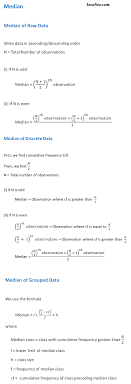 Statistics Formula Sheet Mean Median Mode Variance Cv