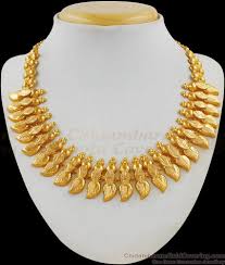 close neck kerala jewelry mango design