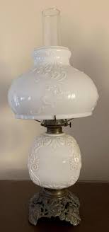 Antique Oil Lamps Milk Glass Decor