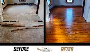 wood floor refinishing before and after