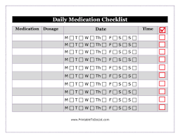 Daily Medication Checklist