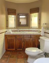two timeless terra cotta tile bathrooms
