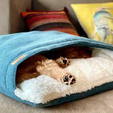 Ocean Blue Burrow Dog Bed Sleeping Bag