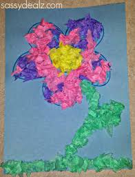easy tissue paper flower craft for kids