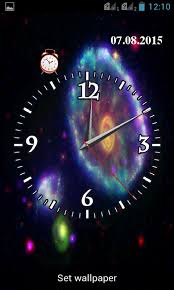 free galaxy clock wallpaper apk
