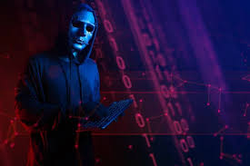 hacker man wear mask virus