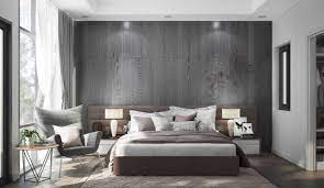 brown and grey bedroom feature wall