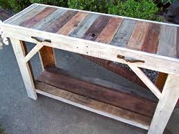 rustic reclaimed pallet entry table