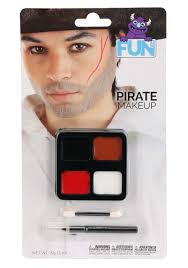 pirate costume makeup kit uni black red white one size fun costumes