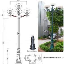 4 Light Classic Lamp post Park Decorative Light pole for sale