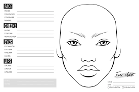face chart blank makeup artist vector