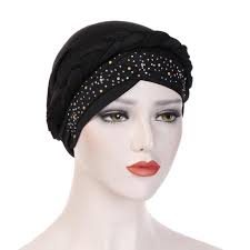 Muslim Auburyshop Women Muslim Frontal Cross Bonnet Hijab Turban Hat Chemo Cap Reference Size Chart