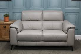 2 seater sofa in light grey leather ebay